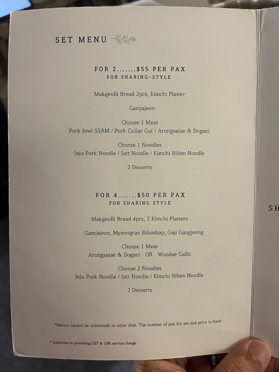 Menu Kimchi Dining | Korean Restaurant Singapore-10