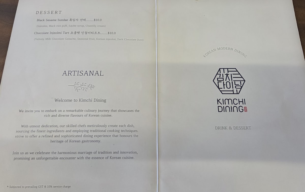 Menu Kimchi Dining | Korean Restaurant Singapore-2