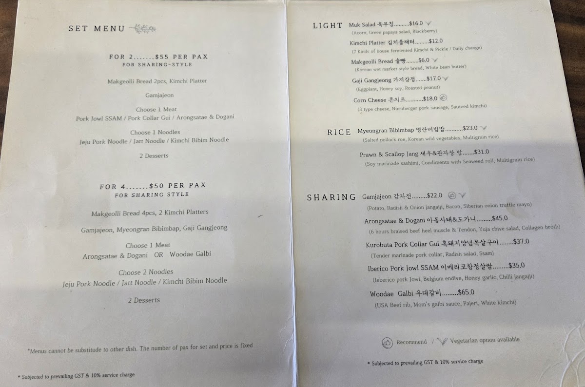 Menu Kimchi Dining | Korean Restaurant Singapore-4