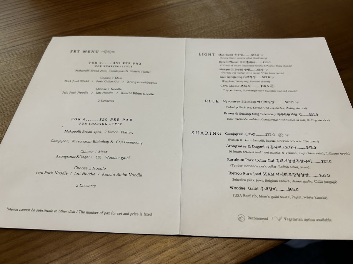 Menu Kimchi Dining | Korean Restaurant Singapore-9